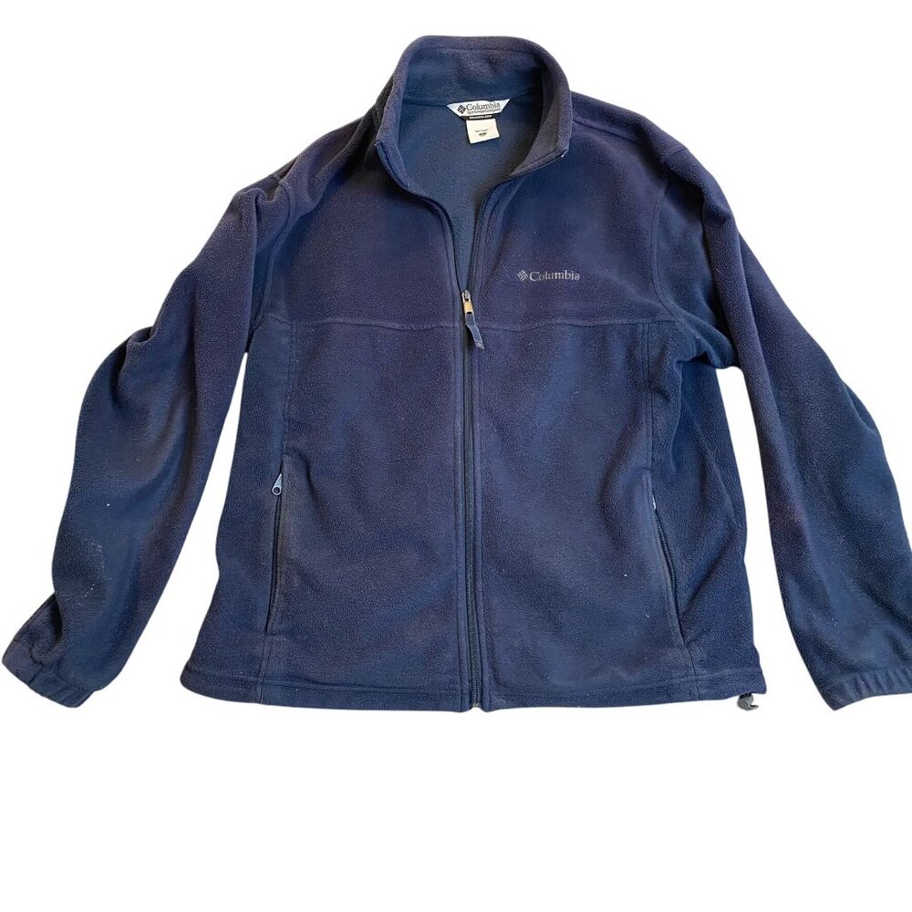 Columbia Men's Fleece Jacket Size Large Navy Blue Full-Zip Outdoor Warm Layering